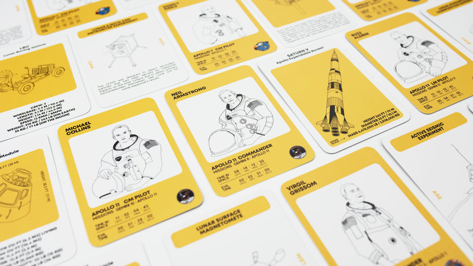 Learn about the Apollo mission with 70 illustrated cards about the Apollo program - a perfect gift for space lovers.