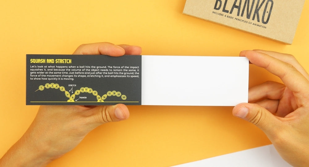 THE BLANKO FLIP BOOK - a blank flip book that helps you learn animation. Includes 6 principles of animation.