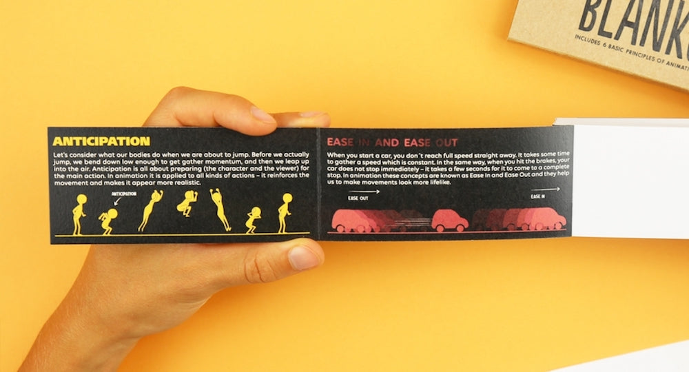 THE BLANKO FLIP BOOK - a blank flip book that helps you learn animation. Includes 6 principles of animation.