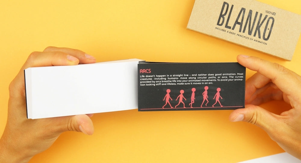 THE BLANKO FLIP BOOK - a blank flip book that helps you learn animation. Includes 6 principles of animation.
