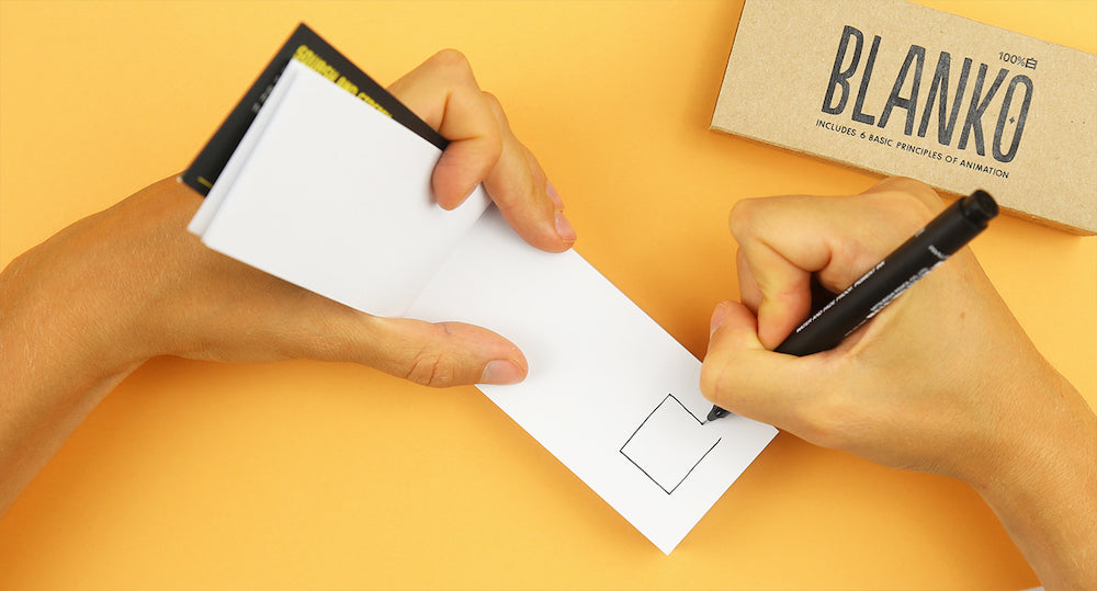 THE BLANKO FLIP BOOK - a blank flip book that helps you learn animation. Includes 6 principles of animation.