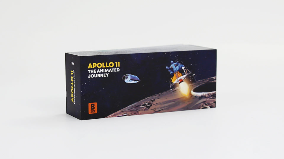 Flip book Apollo 11 by Flipboku with Augmented Reality. Space Gift with original NASA footage.