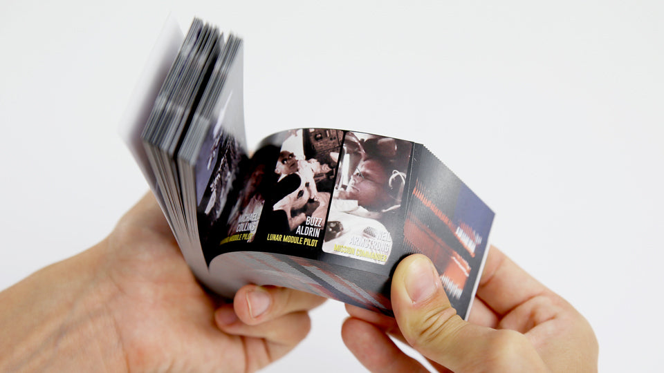 Flip book Apollo 11 by Flipboku with Augmented Reality. Space Gift with original NASA footage.