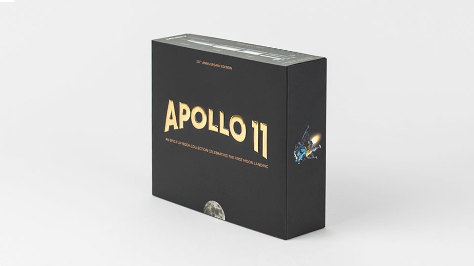 Flip book Apollo 11 by Flipboku with Augmented Reality. Space Gift with original NASA footage.