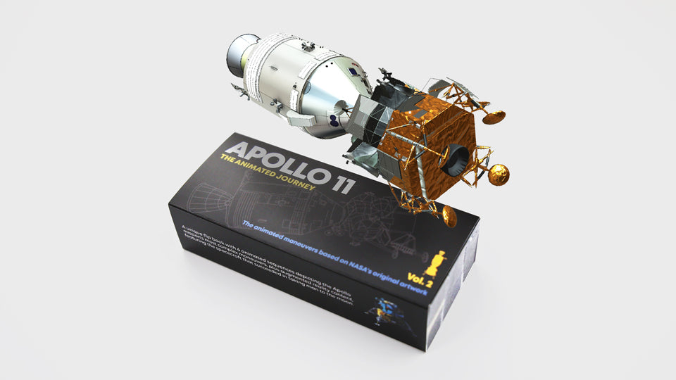 APOLLO 11 COLLECTION - a great gift for space enthusiasts including a double flip book edition with real NASA footage and AR content to discover the mission’s spacecraft. Comes with a set of 70 neatly designed Commemorative Cards.