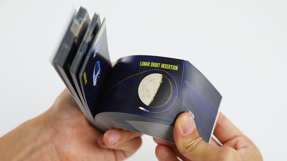 Flip book Apollo 11 by Flipboku with Augmented Reality. Space Gift with original NASA footage.