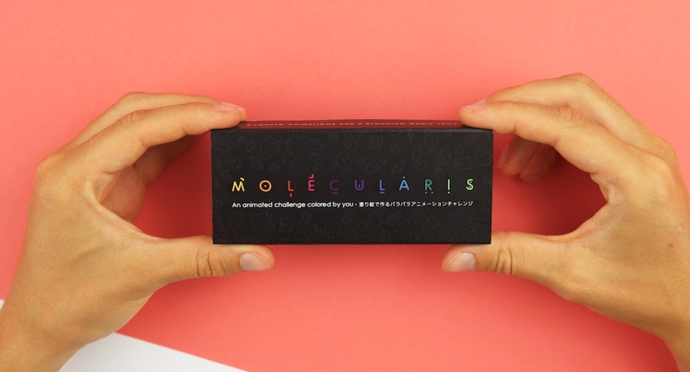 MOLECULARIS - A magical coloring flip book by Flipboku that reinvents the classic flipbook by combining colouring, animation and optical illusion in a single format. 