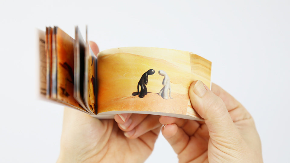 MUEDRA – Flip book based on the stop motion animation short film Muedra by animator Cesar Linga, nominated for Best Animated Short Film at the Spanish Academy Awards, The Goya 2020.