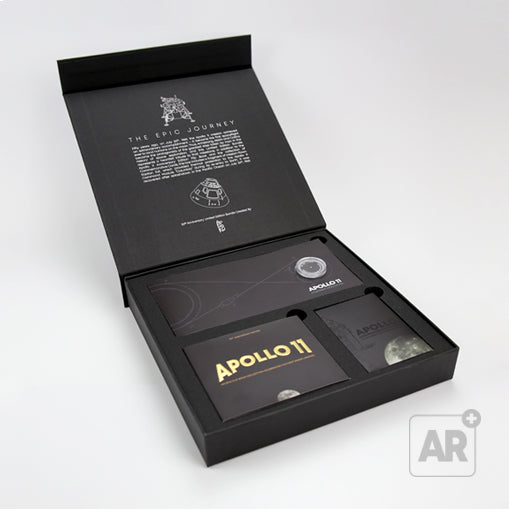 APOLLO 11 FOIL BUNDLE - Exclusive bundle that includes a real fragment of mission-flown Kapton Foil that protected the Columbia Command Module during its re-entry to Earth. A unique collector's item.